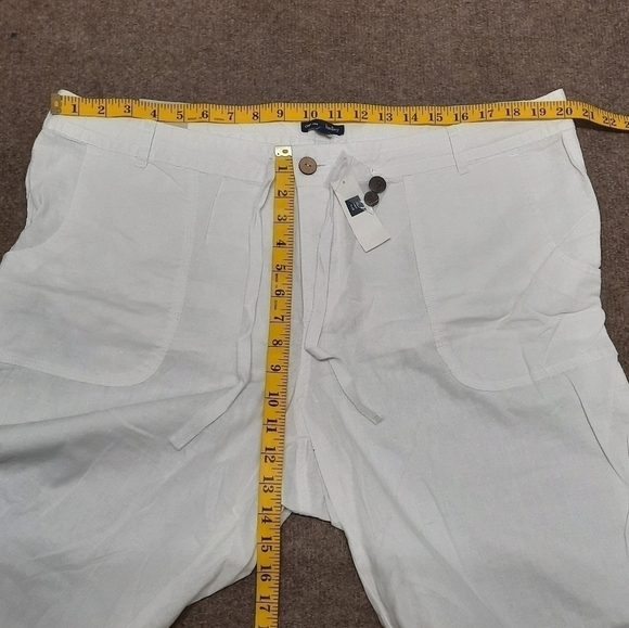 NWT Gap (size 18) Hadley Linen Pants White - Picture 2 of 8
